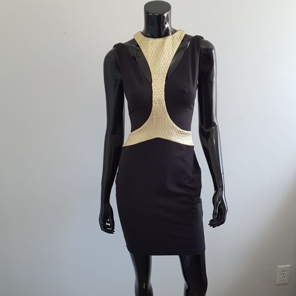 Gegess Mesh-Insert Cocktail Mini Dress Size 6